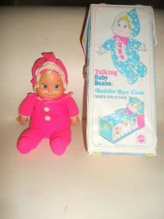 Vintage Mattel 1970 Baby Beans Doll Pink & 1972 Case