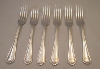 Fine Vintage Set Of 6 Silver Plated Dinner Forks - Jesmond Pattern