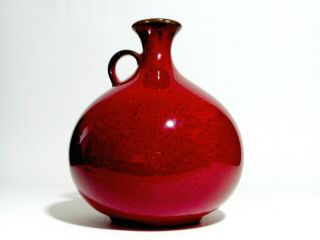 GrÄflich Ortenburg Red Vase German Art Pottery 1960/70s Modernist Vintage