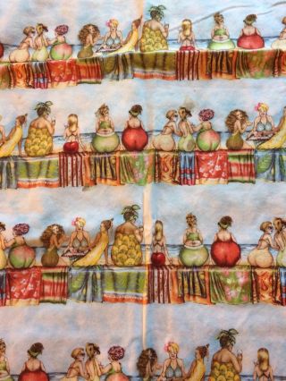 Vintage Cotton Print Pillowcase - Fruit Shape Bathing Beauties