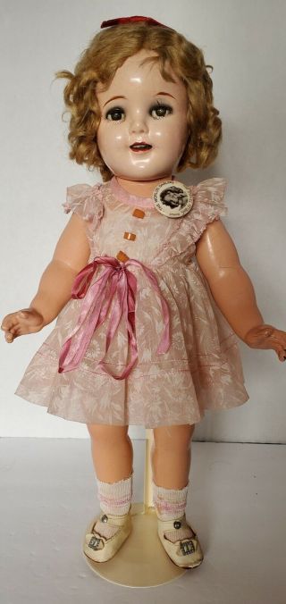 Vintage Ideal Composition Shirley Temple Doll 18 " Make Up Side Part