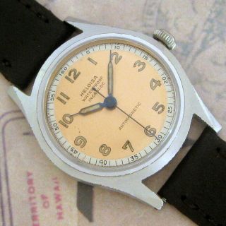 Mens 1940s Heloisa Wwii Era Military Dial Vintage Swiss Made 17j Watch