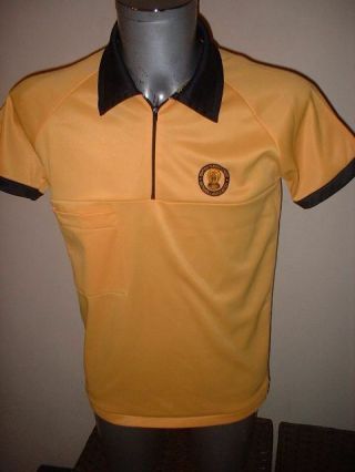 British Referee Rugby League Shirt Jersey Top Yellow Adult Medium Vintage Old