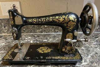 Singer Model 27 Treadle Sewing Machine Antique 1904 Rare Pheasant Pattern