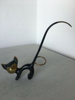Vintage Walter Bosse / Hagenauer Style Anodised Brass Cat Ring Holder