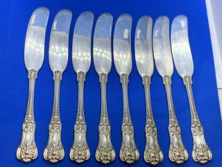 8 Tiffany & Co Sterling Silver English King Butter Knives - No Monogram 5 3/4 "