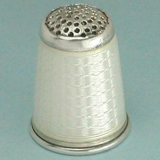 Antique Sterling Silver Enameled Thimble By David Andersen Circa Early1900s