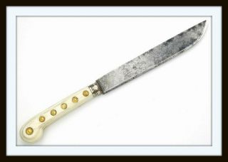 Antique 18th C.  Russian Aristocrat Carving Knife With Solid Gold Mounts (dagger)