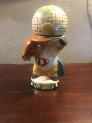 Vintage Jim Beam Democrat Donkey Decanter Ceramic Bourbon Holding Globe World