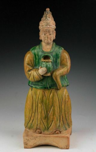 Sc A Rare & Large Chinese Pottery Attendant,  Ming Dynasty,  1368 - 1644
