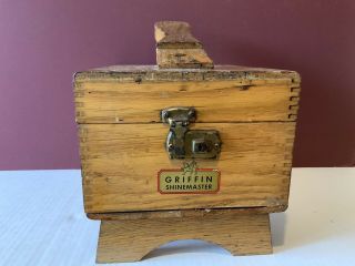 Vintage Griffin Shinemaster Oak Shoe Shine Box