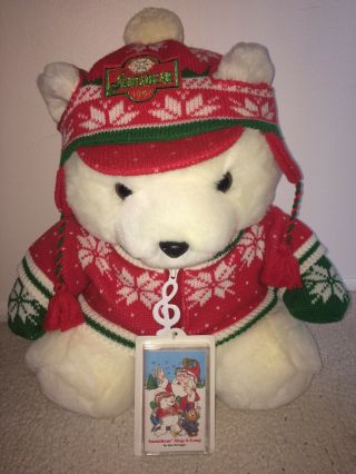 1992 Dayton Hudson Santa Bear W/ Sing Along Music Cassette Tape Stuffed Plush