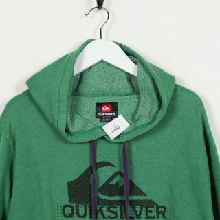 Vintage Quiksilver Big Logo Hoodie Sweatshirt Green | Medium M
