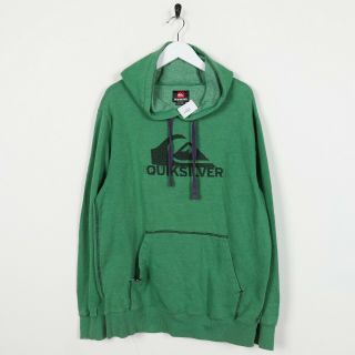Vintage QUIKSILVER Big Logo Hoodie Sweatshirt Green | Medium M 2