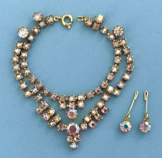 Vintage Rhinestone Doll Jewelry Necklace Set Madame Alexander Cissy Miss Revlon