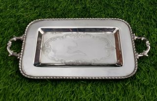 Antique Vintage Small Silver Plate Tray By Eaton 