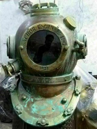 Copper Morse Antique Brass Helmet Boston Scuba Divers Diving Helmet Us Navy Gift