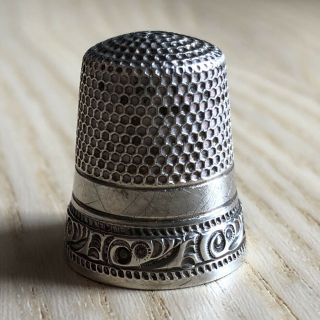 Vintage Silver Thimble Marked Sterling Size 9