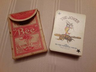 Antique Bee Playing Cards No.  92 - York Consolidated Card Co With Rare Joker