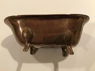 Vintage Brass Soap Dish Claw Foot Bath Tub Dollhouse Miniature Farmhouse