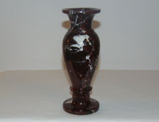 Vintage Marbled Alabaster Onyx Stone Vase Mid Century Brown Tan Beige