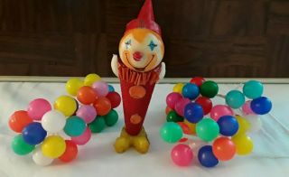 Vintage Cake Decorations Toppers Clown And Balloons
