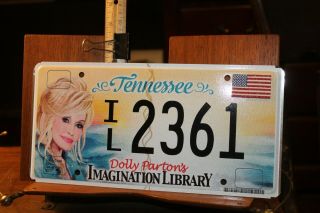 January 2017 Tennessee License Plate Dolly Parton Imagination Library Il2361