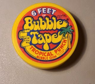 Vintage 90s Bubble Tape Empty Candy Container - Tropical Punch