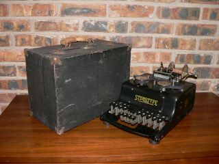 Antique Universal Stenotype Company Pre - Wwi Stenograph Machine W/case
