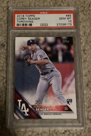 Corey Seager 2016 Topps Throwing Rc Psa 10 85