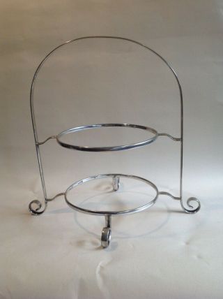 Antique Vintage Cake Stand Two Tier / English Afternoon Tea Silver Plated Epns