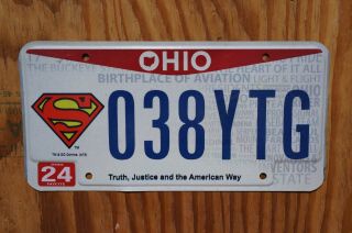 Authentic Ohio Superman License Plate