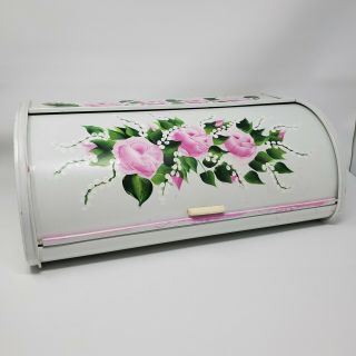 Bread Box / Storage Roses Vintage Hp Shabby Cottage Chic Country Hand Painted