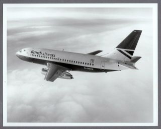 British Airways Boeing 737 G - Bgda Large Vintage Ba Airline Photo
