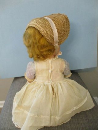 Vintage American Character Baby Sue Doll 1950 ' s with Straw Bonnet All 2