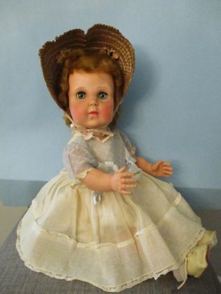Vintage American Character Baby Sue Doll 1950 ' s with Straw Bonnet All 3