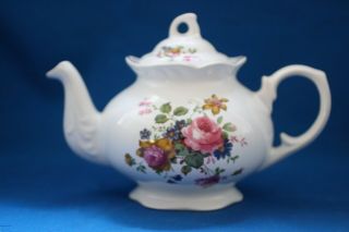 Vintage Porcelain Arthur Wood & Sons Staffordshire Tea Pot With Rose Design 6453