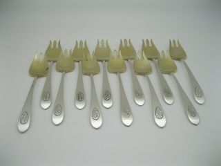 Set Of 12 Gorham - Plain - Sterling Silver Ice Cream Forks