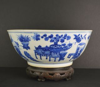 A 19th Century Chinese Porcelain Large Bowl With Precious Objects