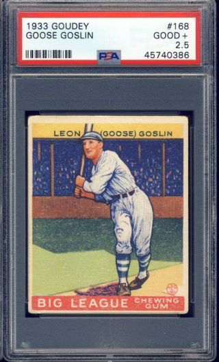 1933 Goudey Baseball 168 Goose Goslin Psa 2.  5