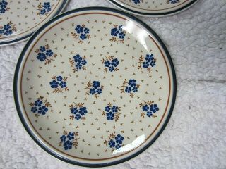 5 Newcor " Country Fields " Vintage Stoneware Salad Plates 7 1/2 " Japan