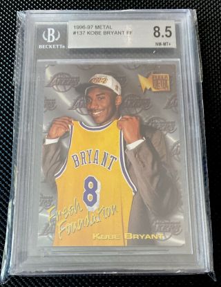 1996 Metal Fresh Foundation Kobe Bryant Bgs 8.  5 Graded Rookie Card