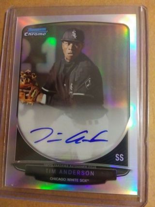 2013 Tim Anderson Bowman Chrome Refractor Auto Rookie Rc Chicago White Sox