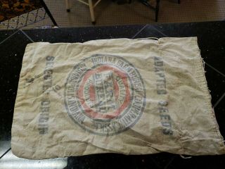 Vintage Farm Bureau Coop Indiana Seed Corn Sack Bag Feed 3 Clover Indianapolis