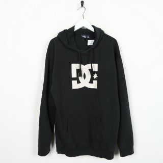 Vintage Dc Big Logo Hoodie Sweatshirt Black | Medium M