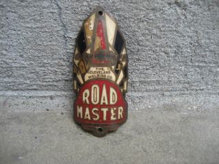 Vintage Road Master Bicycle Head Badge Brass.  Cleveland Welding Co.