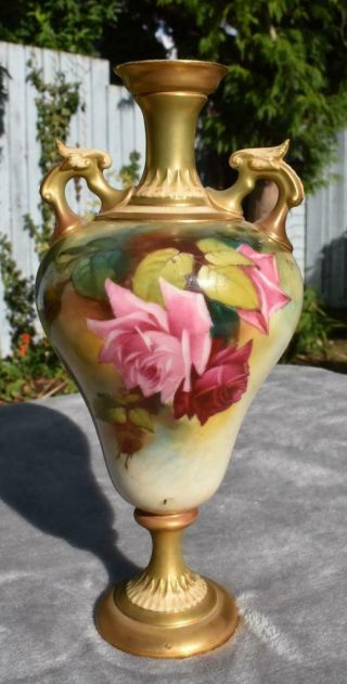 Fine Antique Royal Worcester Hand Painted Vase By F J Bray - Dated 1911