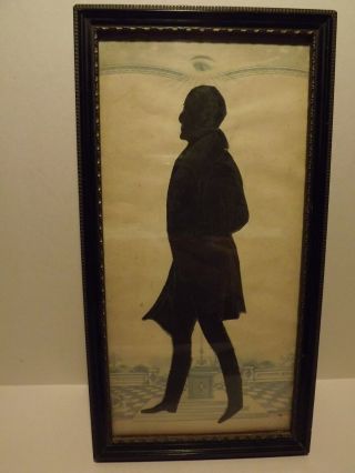 Rare Cut Silhouette.  Mid 19th Century.  Sir Robert Peel.  On Masonic Paper