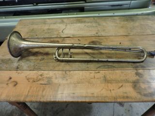 Vintage Old Brass Bugle,  Long One,  Estate Find,  Old,  (l)
