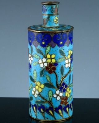 Rare Chinese Cloisonne Enamel Gilt Bronze Tool Incense Vase Ming Qing Dynasty